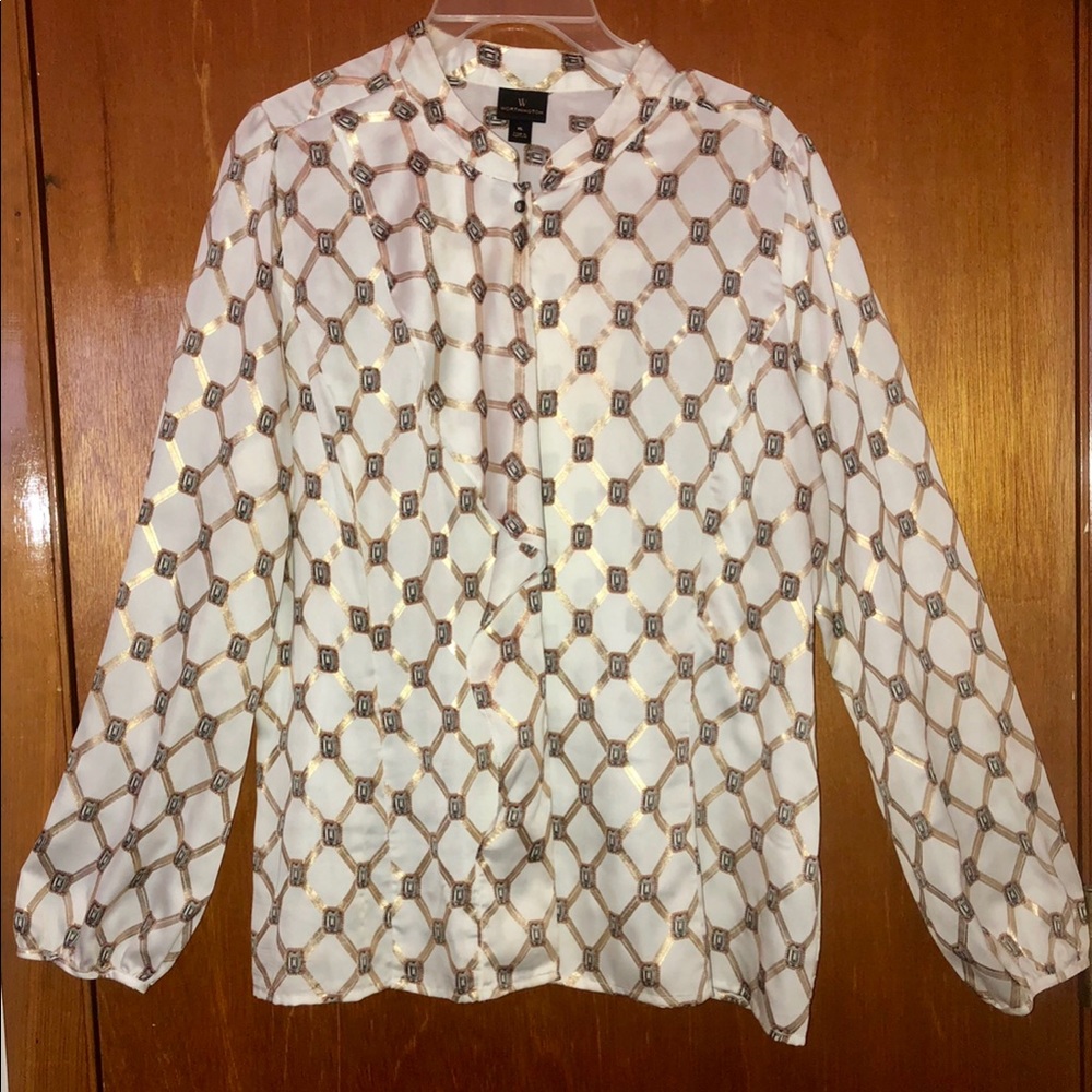 Worthington Gold & Cream Top - Size XL